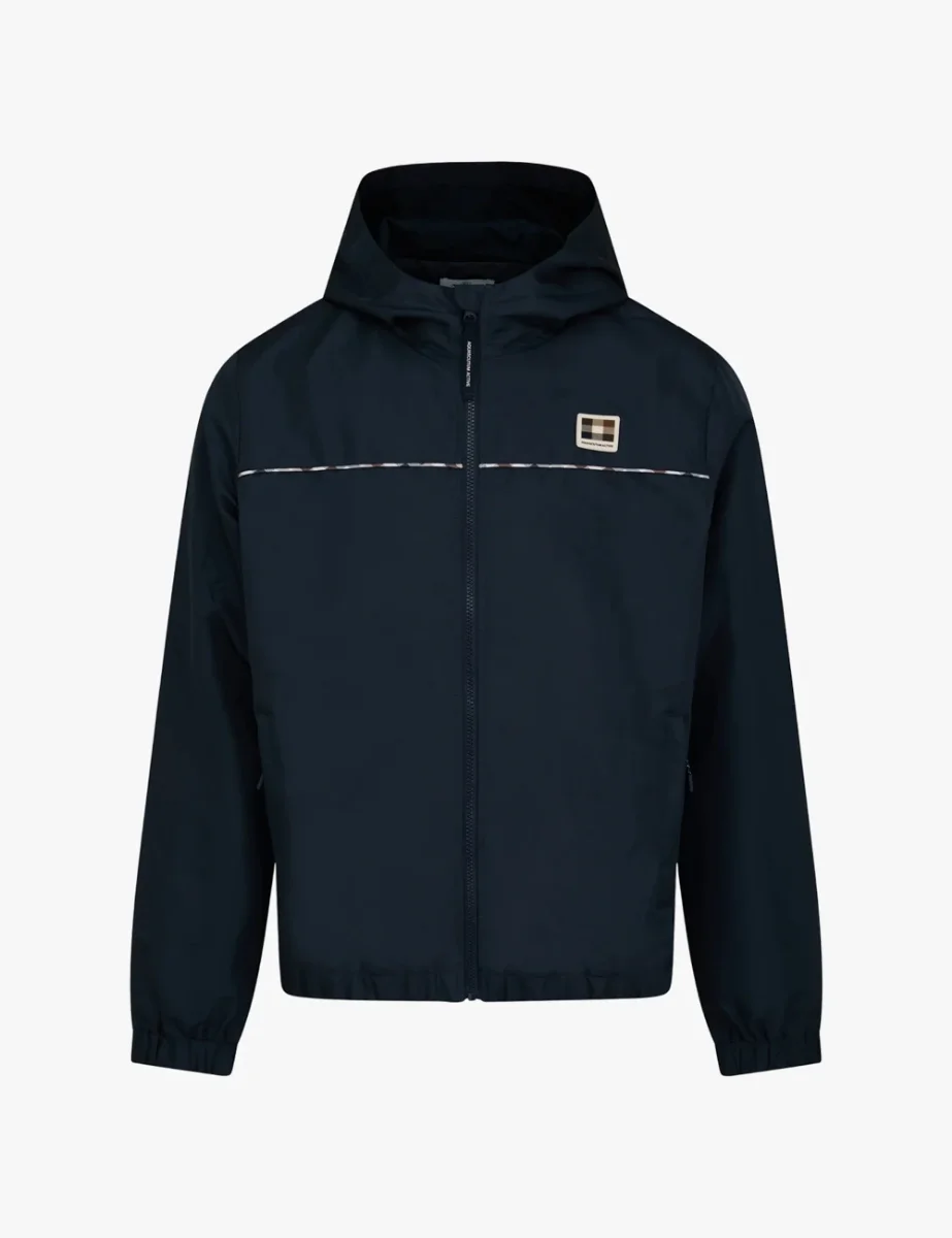 Picture of Aquascutum Active Diamond Wave Badge Track Jacket | Navy