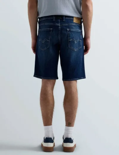 Replay Grover Straight-Fit Shorts | Medium Blue Wash