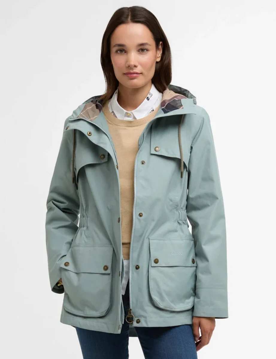 Barbour Maple Waterproof Jacket | Blue Sage/Gardenia