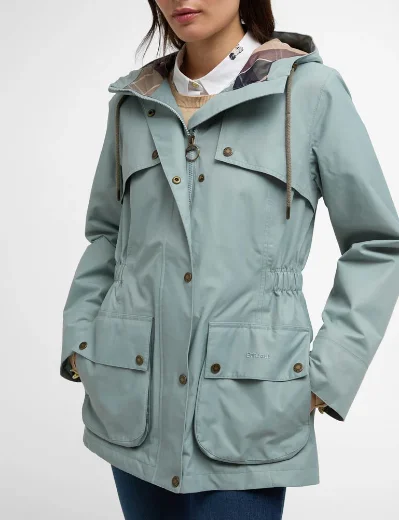 Barbour Maple Waterproof Jacket | Blue Sage/Gardenia