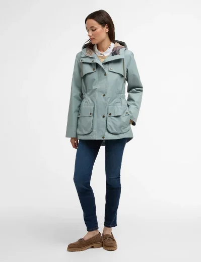 Barbour Maple Waterproof Jacket | Blue Sage/Gardenia