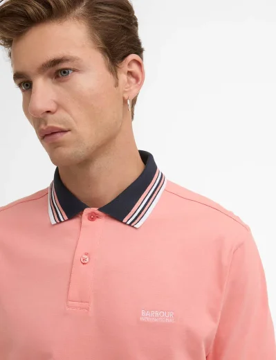Barbour International Burnwood Tipped Polo | Burnt Coral