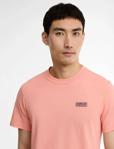 Barbour International Small logo Tee | Burnt Coral