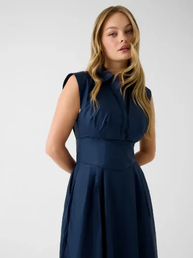 Guess Cherry Cotton Poplin Dress | Navy