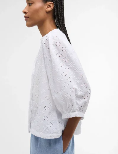 Barbour Womens Layla Broderie Anglaise Shirt | White