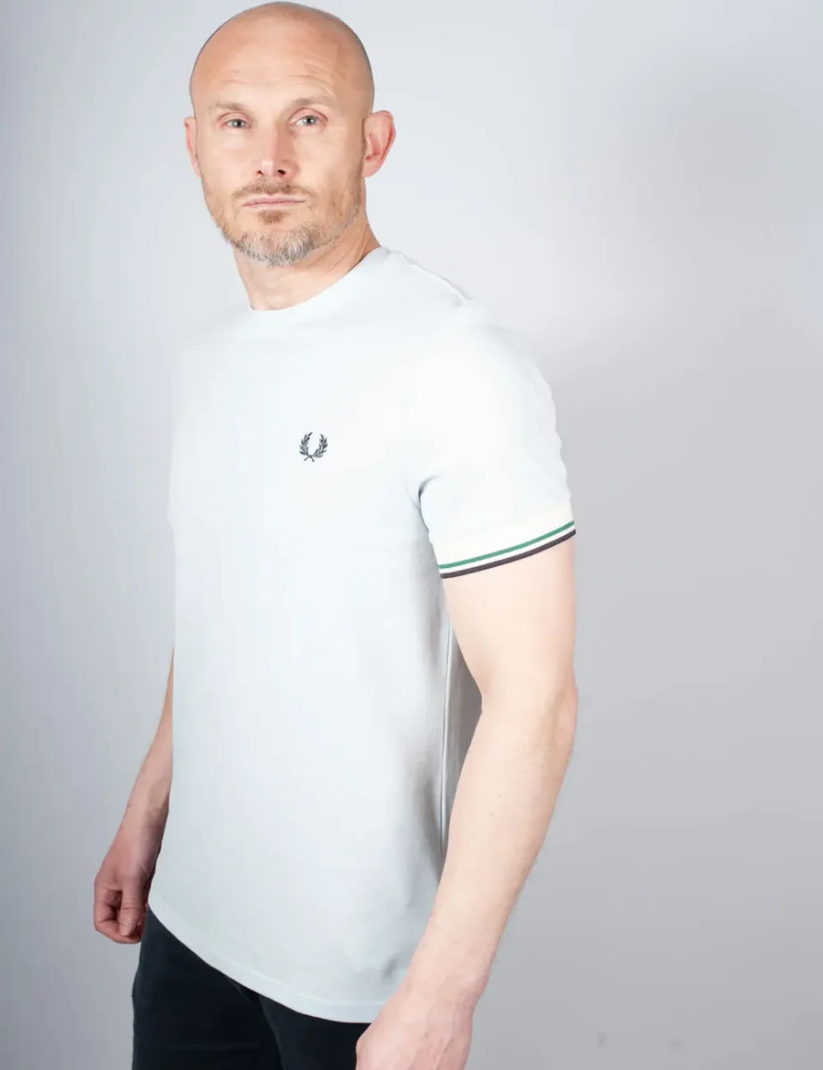 Picture of Fred Perry Twin Tipped Cuff T-shirt | Ice Blue