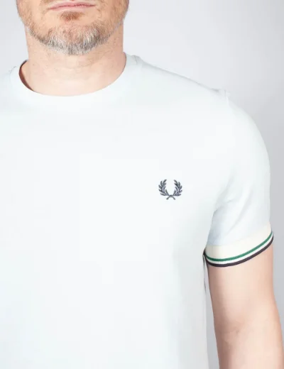 Picture of Fred Perry Twin Tipped Cuff T-shirt | Ice Blue