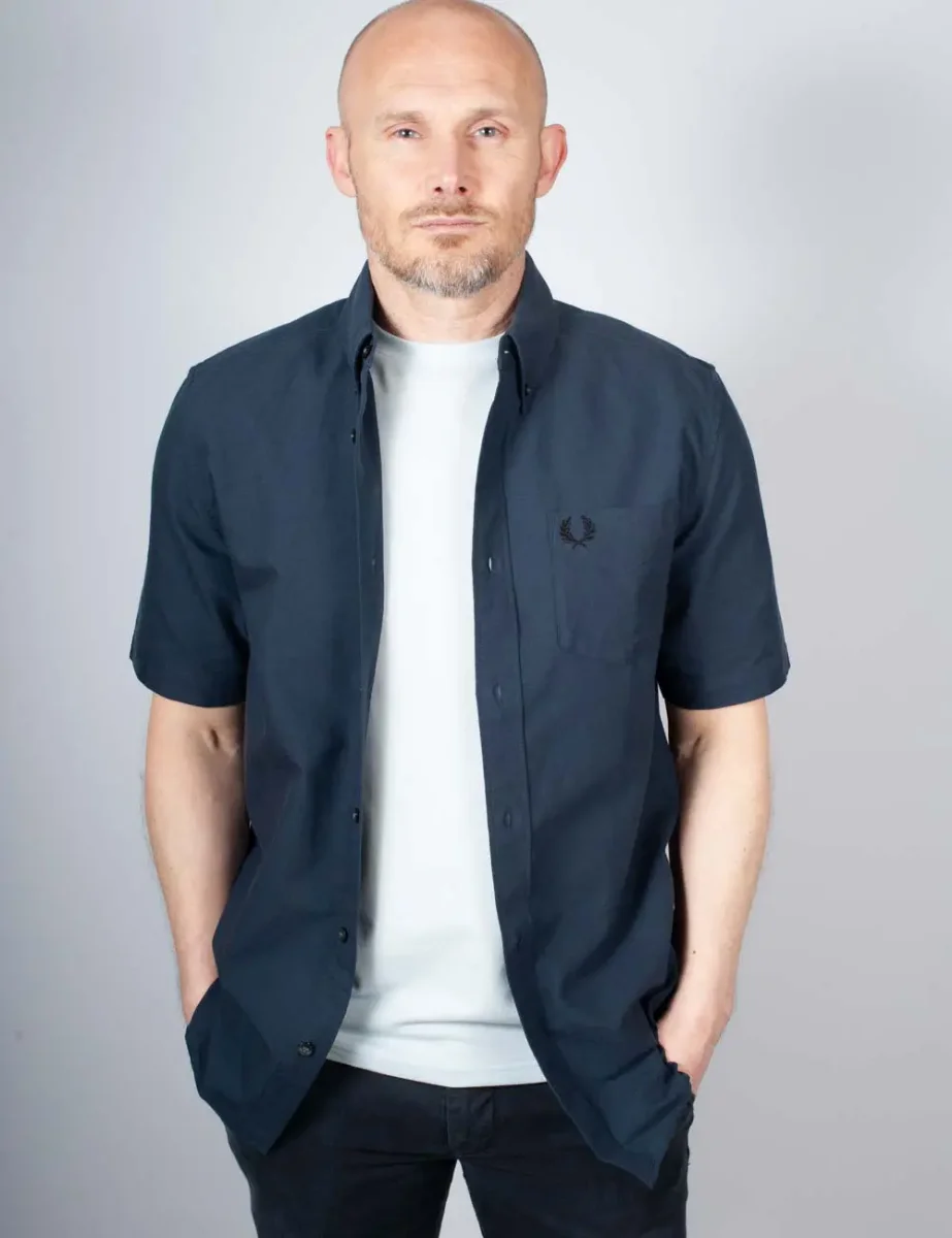 Picture of Fred Perry Short Sleeve Oxford Shirt | Dark Airforce