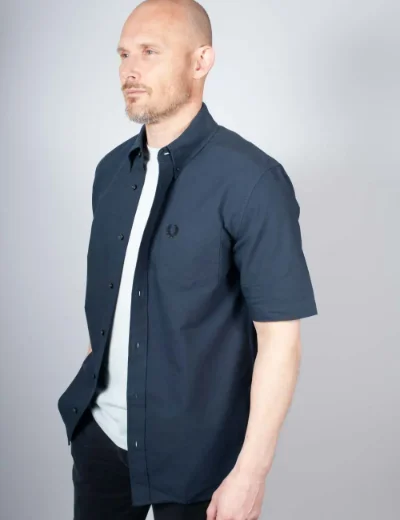 Picture of Fred Perry Short Sleeve Oxford Shirt | Dark Airforce