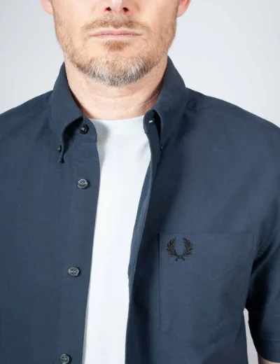 Picture of Fred Perry Short Sleeve Oxford Shirt | Dark Airforce