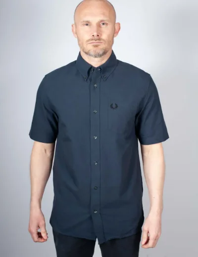 Picture of Fred Perry Short Sleeve Oxford Shirt | Dark Airforce
