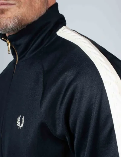 Picture of Fred Perry Cable Taped Track Jacket | Navy