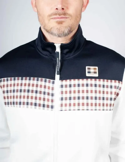 Aquascutum Club Check Stripes Track Top | Navy