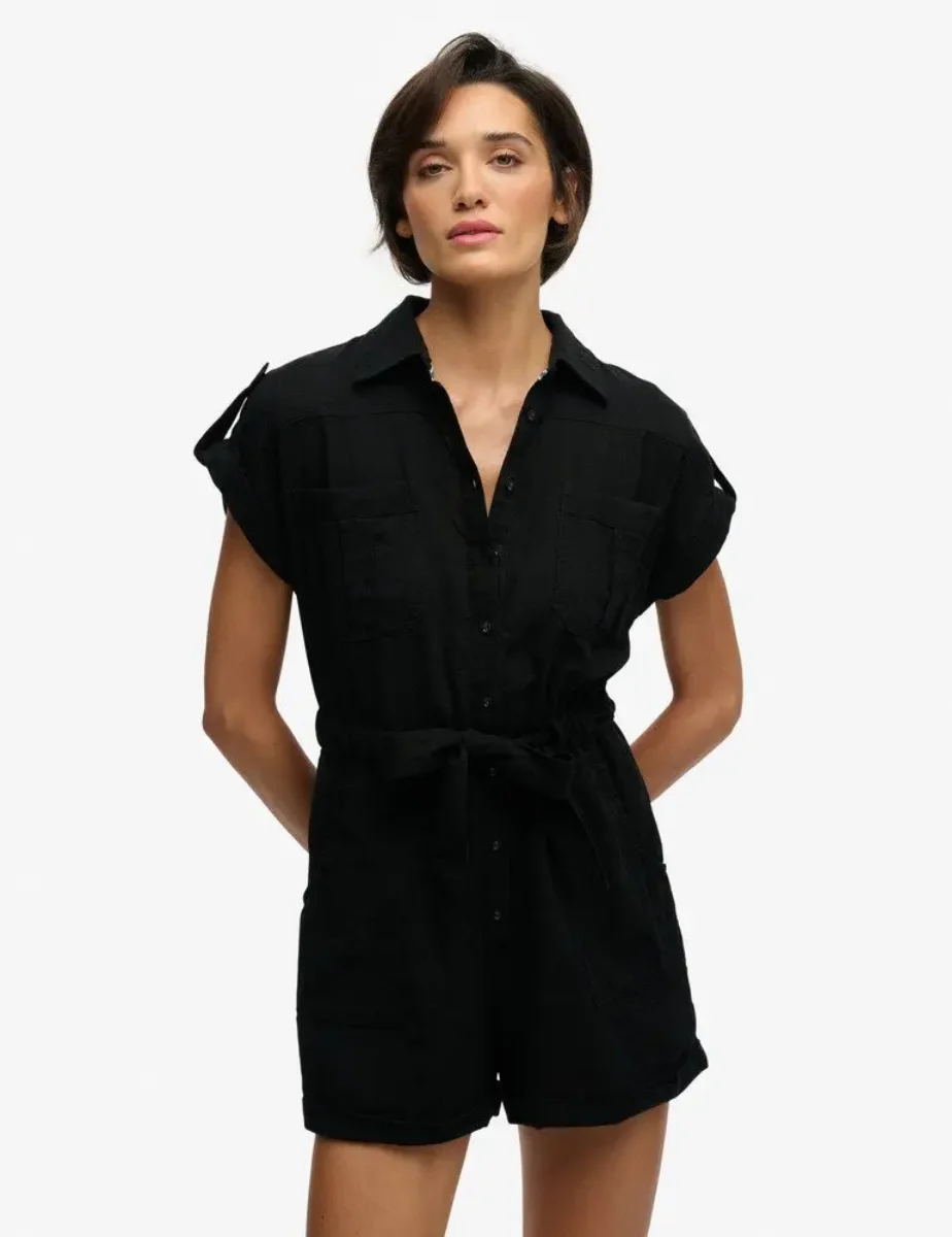 Superdry Belted Utility Playsuit | Black