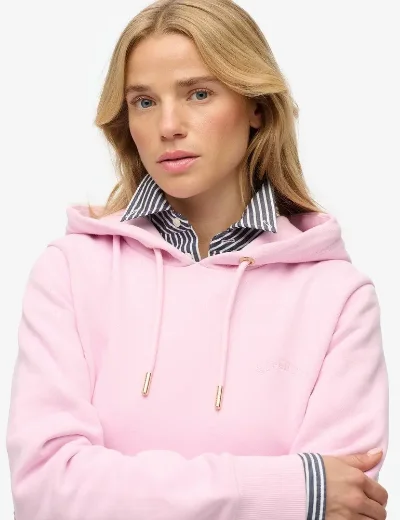 Superdry Essential Logo Emblem Hoodie | Pink Lady