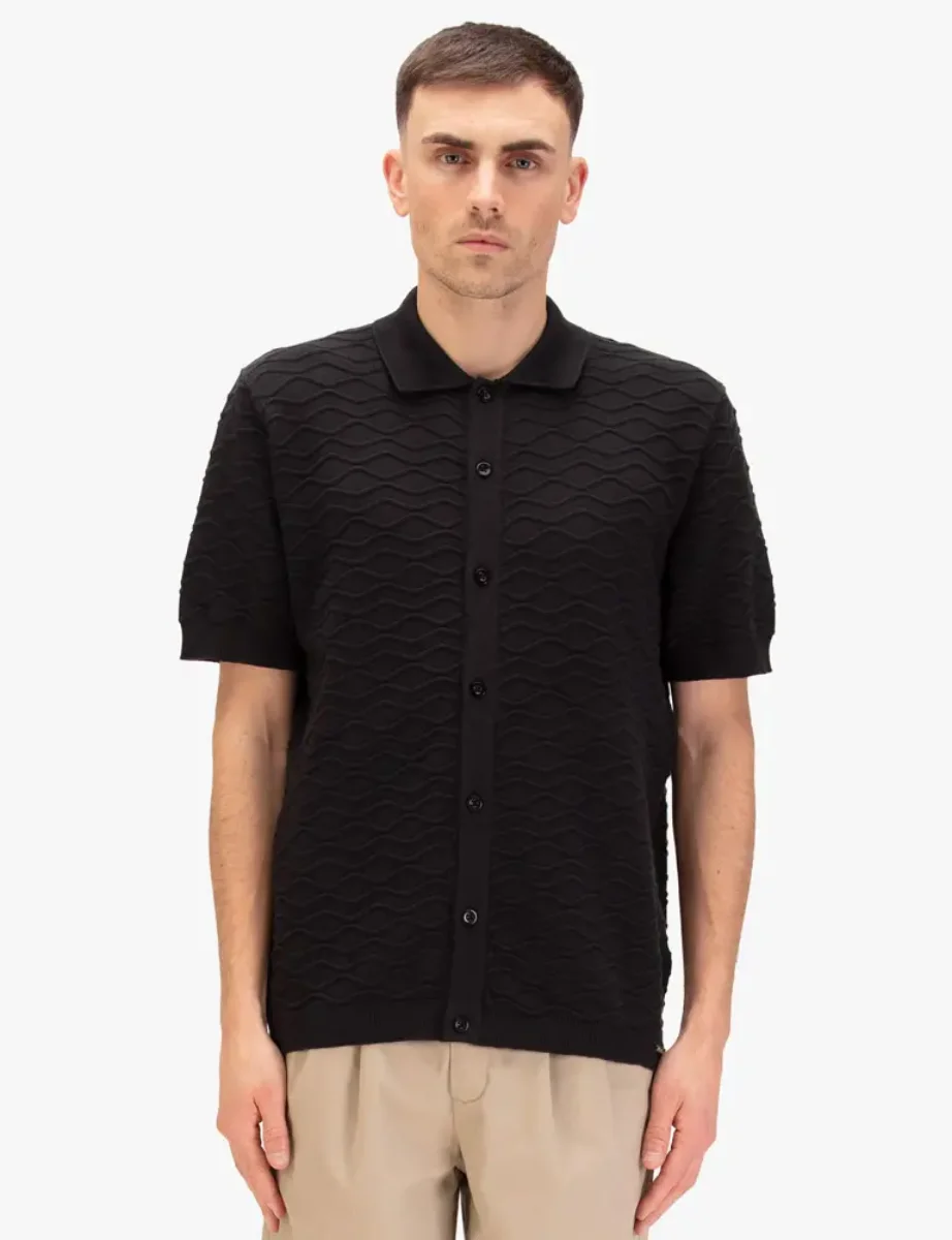 Picture of Luke 1977 Kennet Knitted Shirt | Black