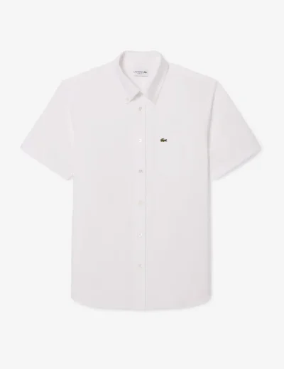 Picture of Lacoste Regular Fit Short Sleeved Oxford Shirt | White