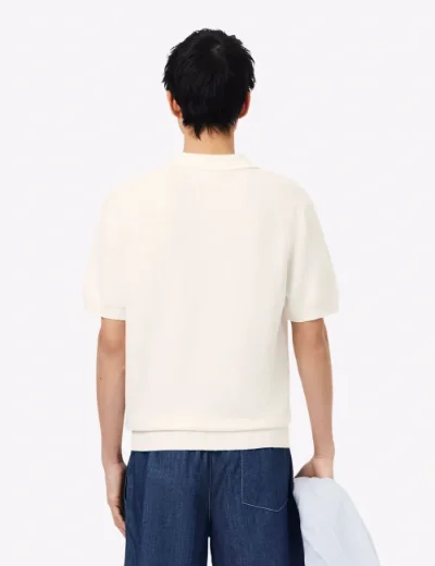 Picture of Lacoste Classic Fit Knitted Polo | Off White