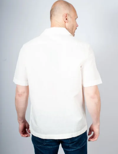 Picture of Fred Perry Linen Revere Collar Shirt | Snow White