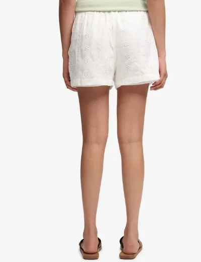 Superdry Womens Broderie Beach Short | Off White