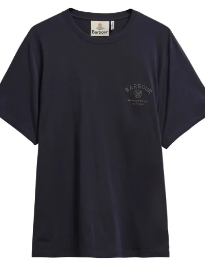 Barbour Men's Tartan Crest T-Shirt | Navy