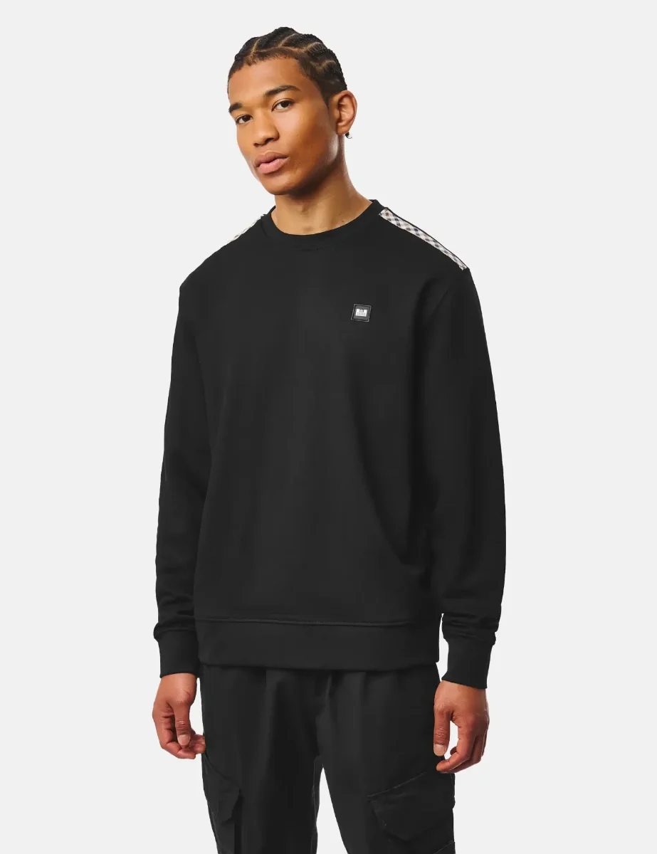 Weekend Offender Beida Mid House Check Panel Sweat | Black