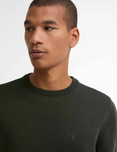 Barbour Pima Cotton Crew Neck Sweater | Sage