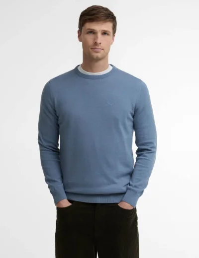 Barbour Pima Cotton Crew Neck Sweater | Light Blue