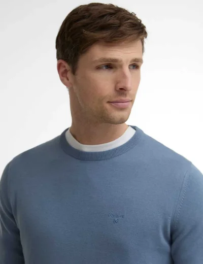 Barbour Pima Cotton Crew Neck Sweater | Light Blue