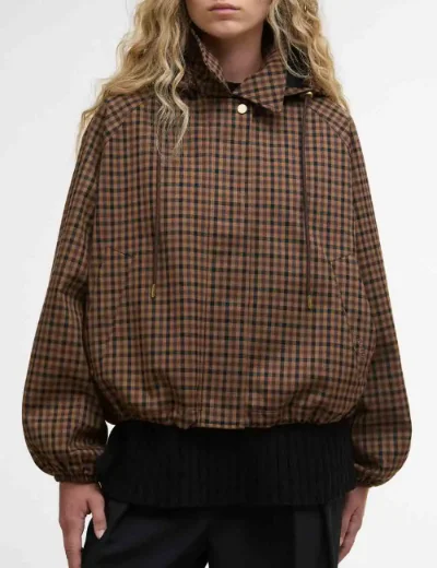 Barbour Womens Audrey Showerproof Jacket | Vicuna Gingham Check