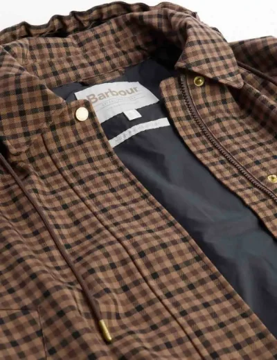 Barbour Womens Audrey Showerproof Jacket | Vicuna Gingham Check