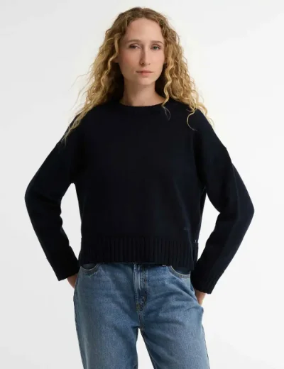 Picture of Barbour Womens Harling Crew Neck Jumper | Navy