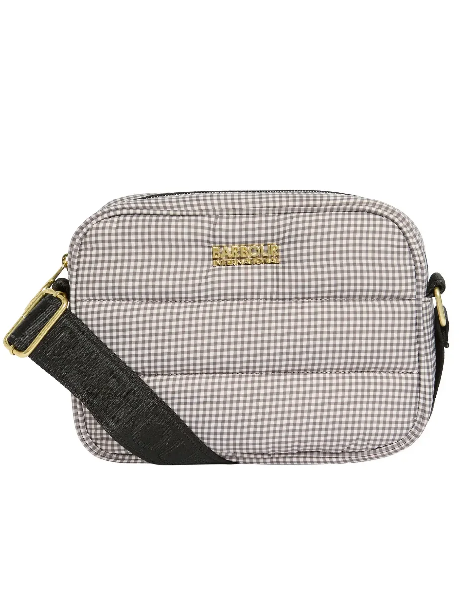 Barbour International Monaco Check Baffle Quilted Crossbody Bag | Truffle