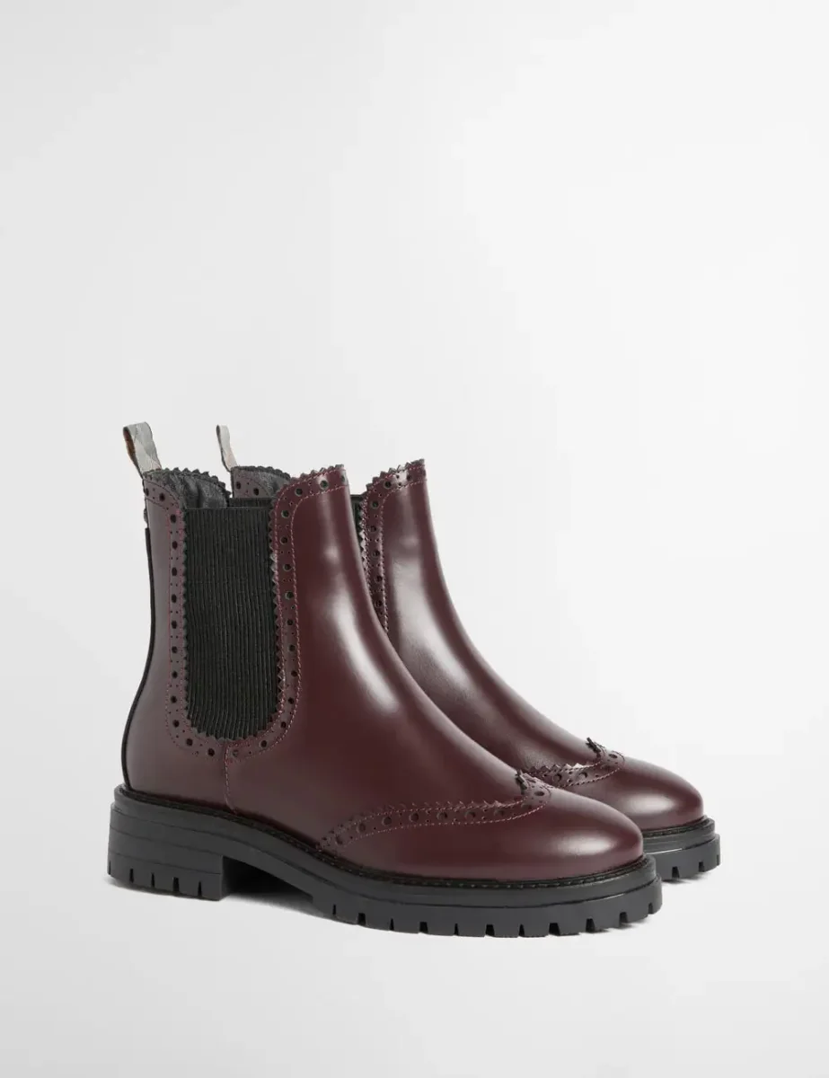 Barbour Womens Fawne Patent Leather Chelsea Boot | Cherry Glace