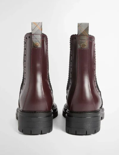 Barbour Womens Fawne Patent Leather Chelsea Boot | Cherry Glace