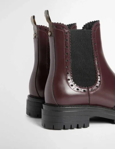 Barbour Womens Fawne Patent Leather Chelsea Boot | Cherry Glace