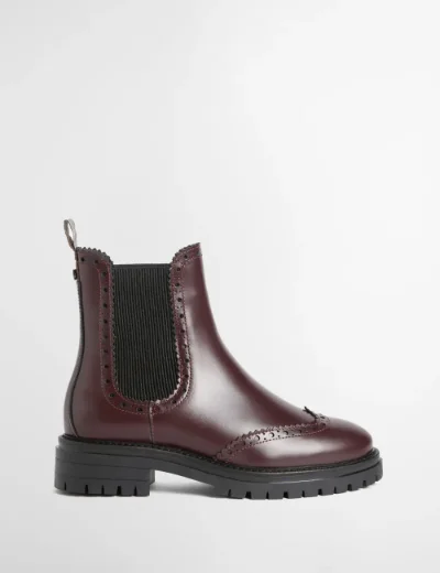Barbour Womens Fawne Patent Leather Chelsea Boot | Cherry Glace
