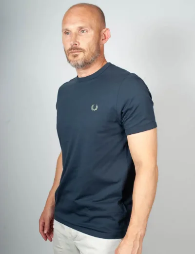Picture of Fred Perry Mens Ringer T-Shirt | Dark Airforce