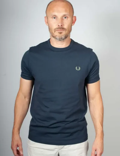 Picture of Fred Perry Mens Ringer T-Shirt | Dark Airforce