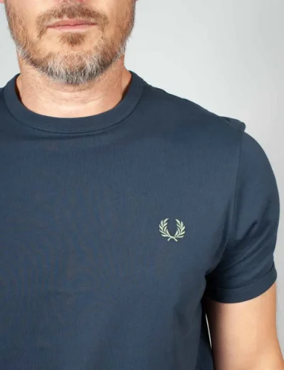 Picture of Fred Perry Mens Ringer T-Shirt | Dark Airforce
