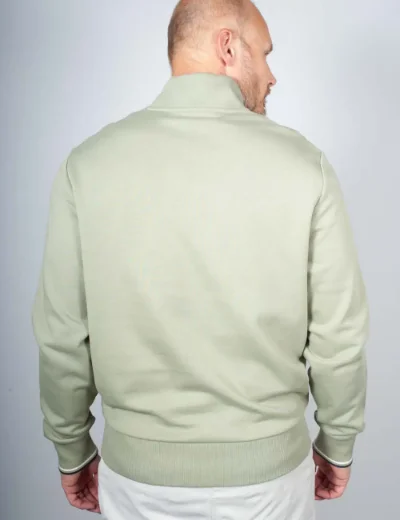 Picture of Fred Perry Half Zip Sweatshirt | Seagrass / Ecru / Dark Airforce