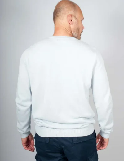 Picture of Fred Perry Mens Pique Stitch Jumper | Dusky Blue