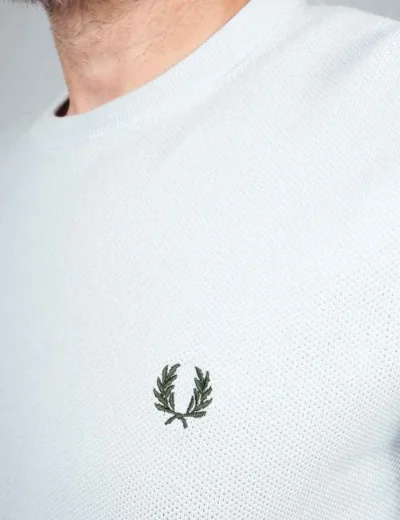 Picture of Fred Perry Mens Pique Stitch Jumper | Dusky Blue