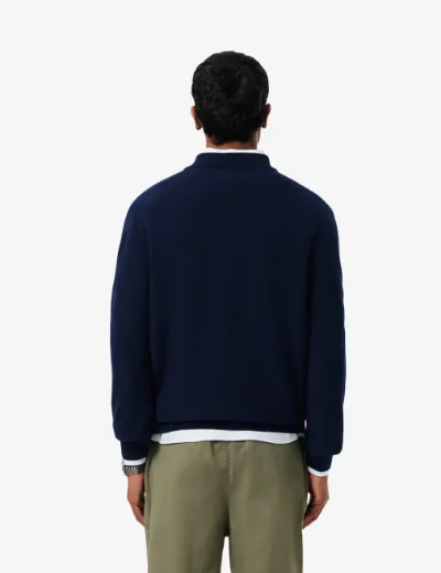 Lacoste Mens Classic Fit Long Sleeve Knitted Polo | Midnight Blue