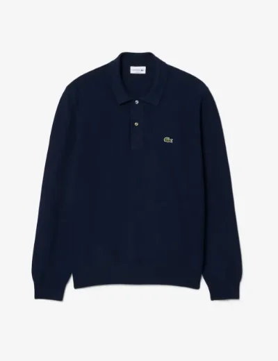 Lacoste Mens Classic Fit Long Sleeve Knitted Polo | Midnight Blue