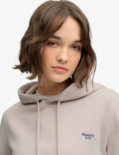 Picture of Superdry Signature Embroided Hoodie | Wind Chime Grey