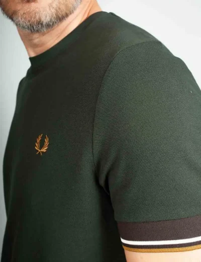 Fred Perry Mens Twin Tipped Cuff T-Shirt | Night Green