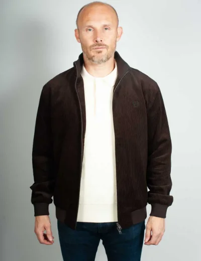 Fred Perry Mens Cord Brentham Jacket | Rich Brown
