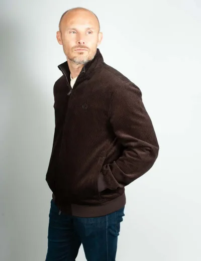 Fred Perry Mens Cord Brentham Jacket | Rich Brown