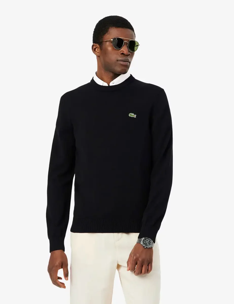 Lacoste Crew Neck Knitted Sweater | Black
